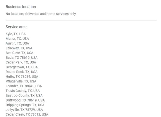 Google Business Profile Location Service Area